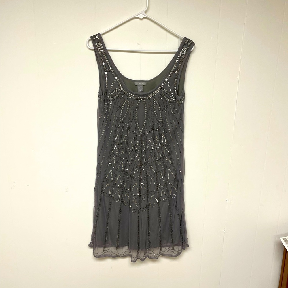 Beautiful “flapper-style” beaded dress, by Angel.